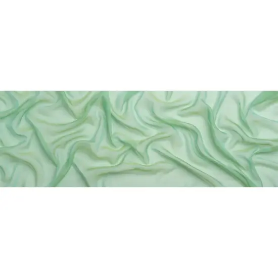1 Yard 100% Silk Voile Fabric 54" Wide Iridescent Mint & Lime for Elegant Fashion & Draping {3}