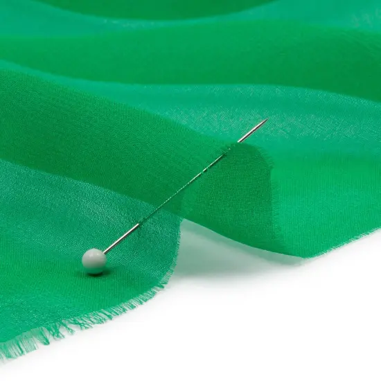 1 Yard Luxurious Kelly Green Premium Silk Chiffon Fabric Lightweight for Dresses 54 Inch Width {3}