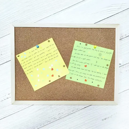 14.6 inches x 11 inches Frame Cork Board for Bulletin Board(Beige, Brown) {2}