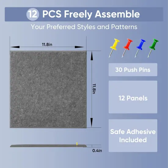 Large Cork Board for Wall 47"x35(Grey) {3}