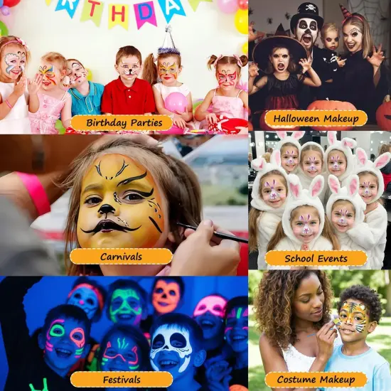 Face Painting Kit(18 Vibrant Colors+15 UV glow paints&zwnj;) {5}