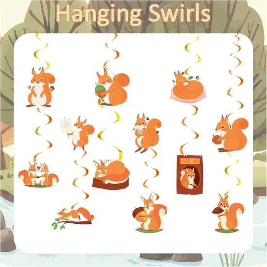 24 Pcs Squirrel Hanging Party Decorations {5}