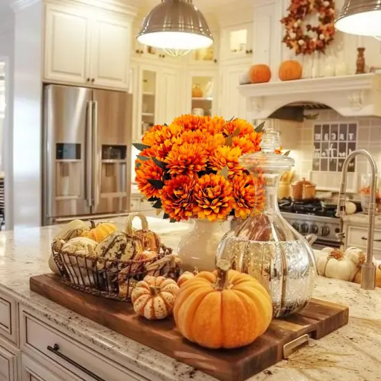 15 Pcs Mums Artificial Flowers Fake Mums Silk {4}