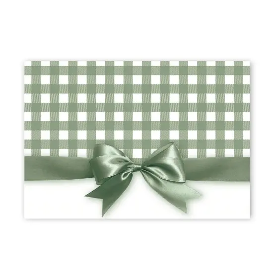 Great Papers! Sage Green Bow Note Card and White Envelope, 4.875" x 3.375", 24 count {1}