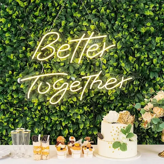 32" Warm White Better Together Sign LED Backdrop Hanging Wall Decor Party {4}