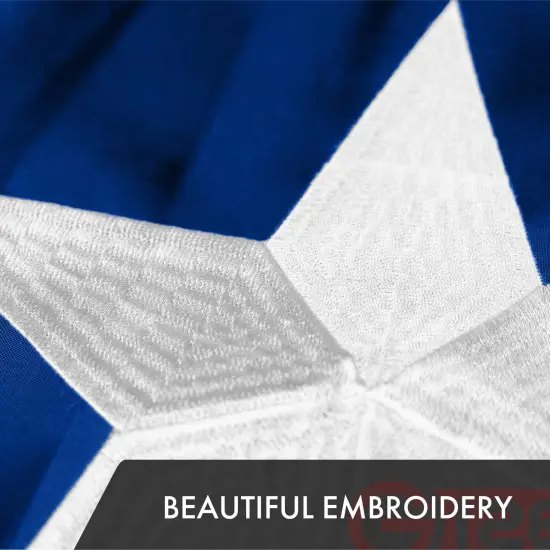 G128 3 Pack: Puerto Rico Puerto Rican Flag | 4x6 Ft | ToughWeave Series Embroidered 300D Polyester | Embroidered Design, Indoor/Outdoor, Brass Grommets {3}