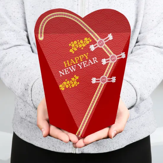 Big Dot of Happiness Lunar New Year Party Favors - Gift Heart Shaped Favor Boxes for Women - Set of 12 {6}