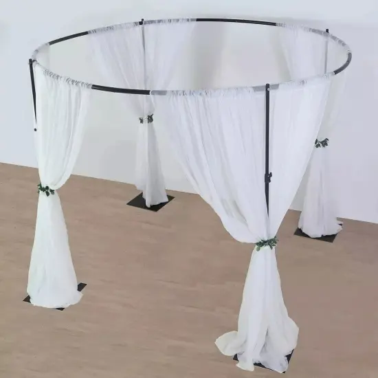 10 ft Black Adjustable 4 Post Round Wedding Arch Stand Backdrop Canopy Party {2}