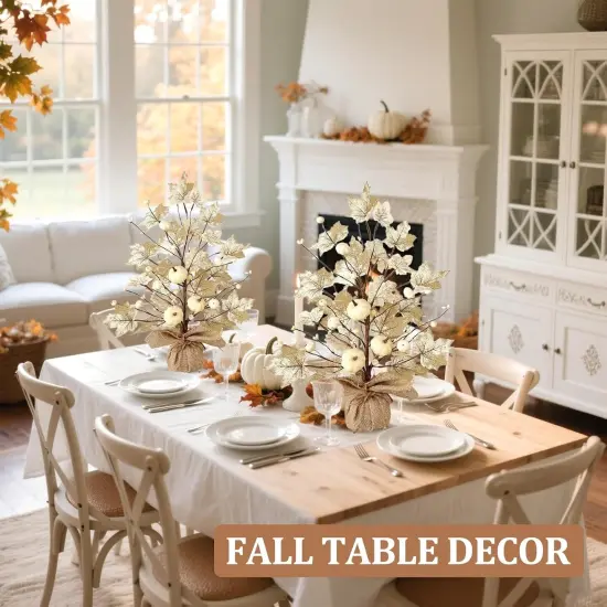 2 Pack Lighted Fall Maples Tree Fall Decor {4}
