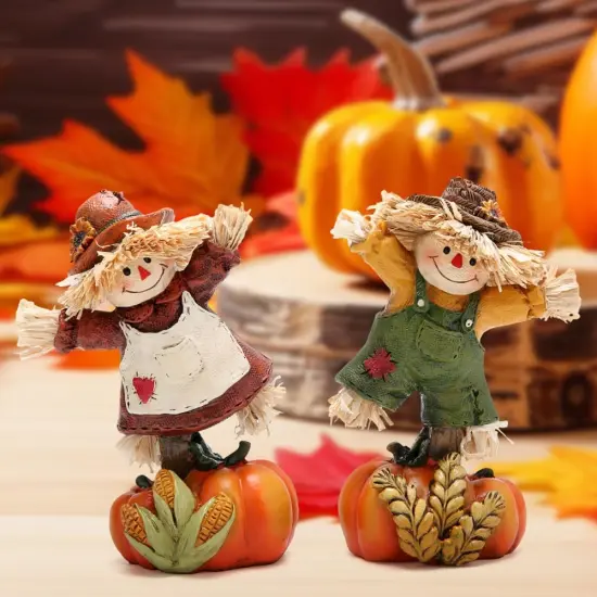 Thanksgiving Pumpkin Scarecrow Figurines {3}