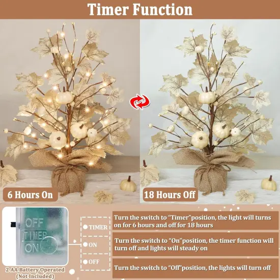 2 Pack Lighted Fall Maples Tree Fall Decor {2}