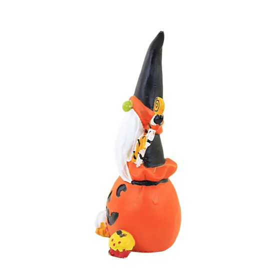 C & F 6.75 In Trick Or Treat Gnome Figurine Halloween Figurine , Lightweight Halloween Decor Candy Pumpkin Jack-O-Lantern Orange {3}