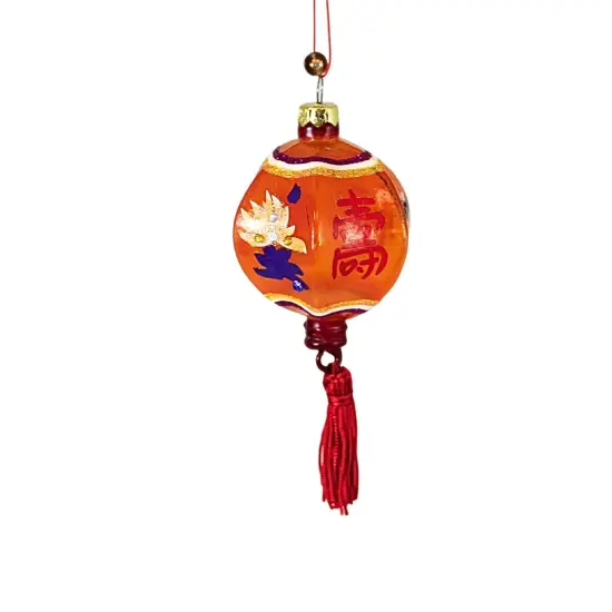 Cody Foster 4.0 Inch Lanterns Christmas Tree Ornament , Multi Seasonal Decor Tassel Chinese Flower Pink {4}