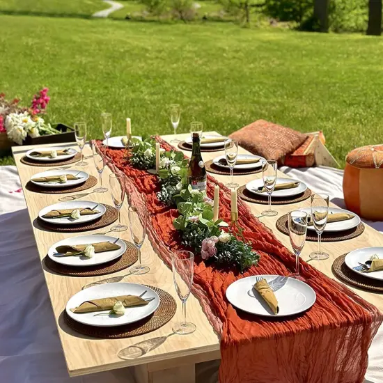 10 Pack Terracotta Cheesecloth Table Runners {2}