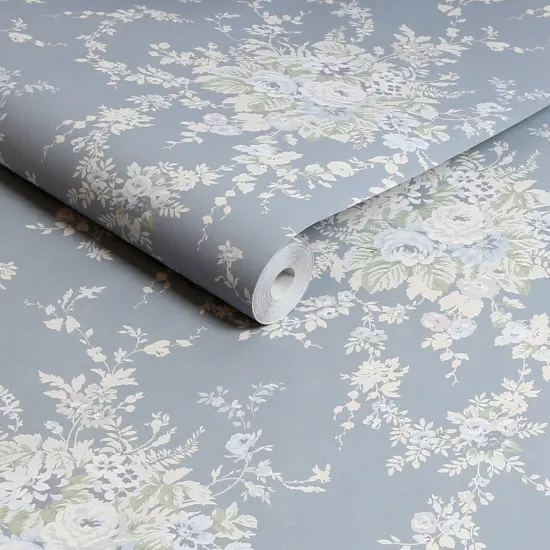Rachel Ashwell Garden Floral Slate Gray Wallpaper {3}