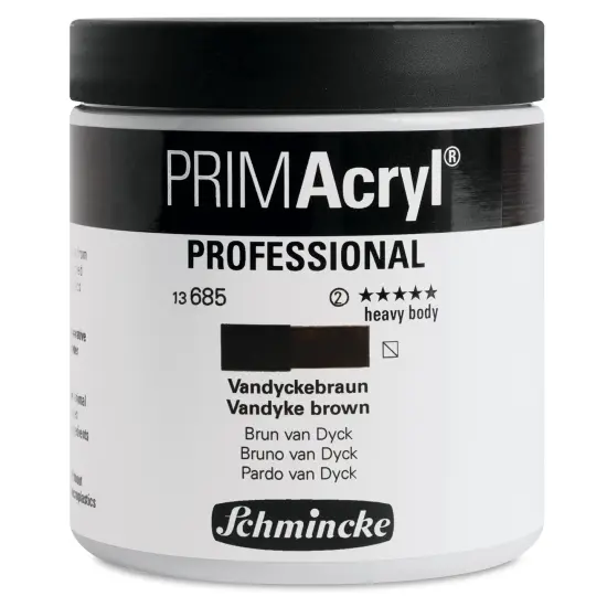 Schmincke Primacryl Professional Acrylic Paint - Vandyke Brown, 237 ml Jar {1}