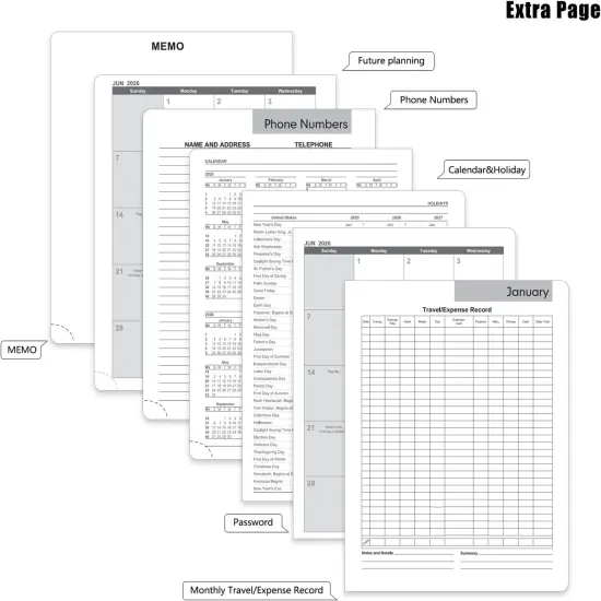 Academic Planner 2025-2026 - 6.5" x 8.5" (Brown 1 Pack） {5}