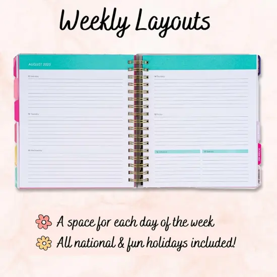 18-Month Day Large Planner - Jan 2025 - Jun 2026 (Blue Flowers) {5}