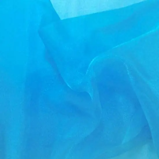 1 Yard Sparkle Crystal Sheer Organza, 60&Prime; Wide 100% Polyester Shiny Fabric Turquoise {1}