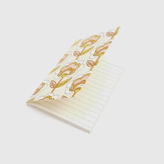 Soft Cover Off white/Orange Handmade Paper Notebook - Pack of 5, 6 X 4 Inch {5}