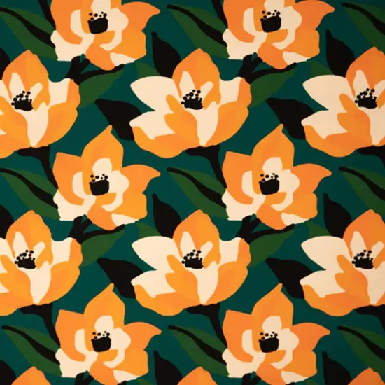 Abstract Painted Lilies Printed Spandex Fabric {7}