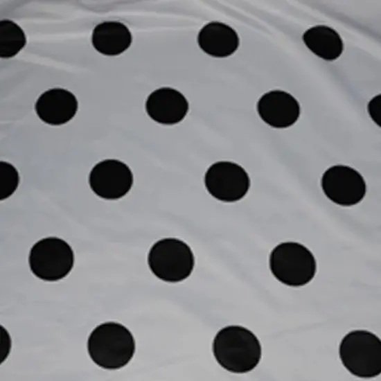 White Black Polka Dot Satin Print Fabric 60" Wide Dull Satin Design Black White Pocodot {3}