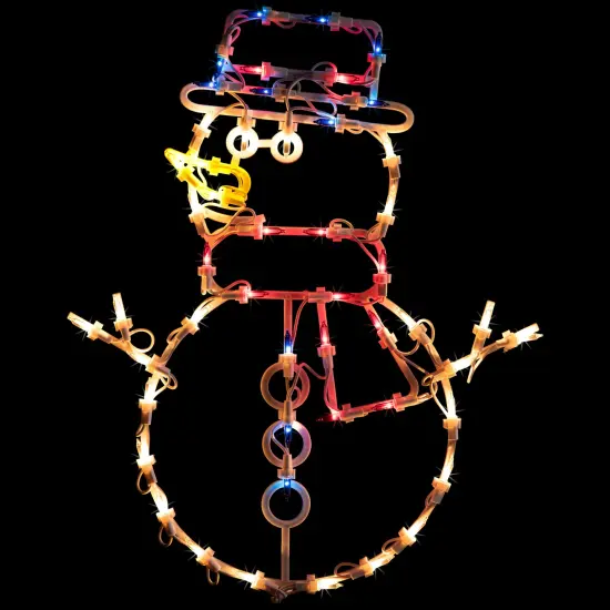 Northlight Lighted Snowman Window Silhouette Christmas Decoration - 18" - Multi Lights White {1}