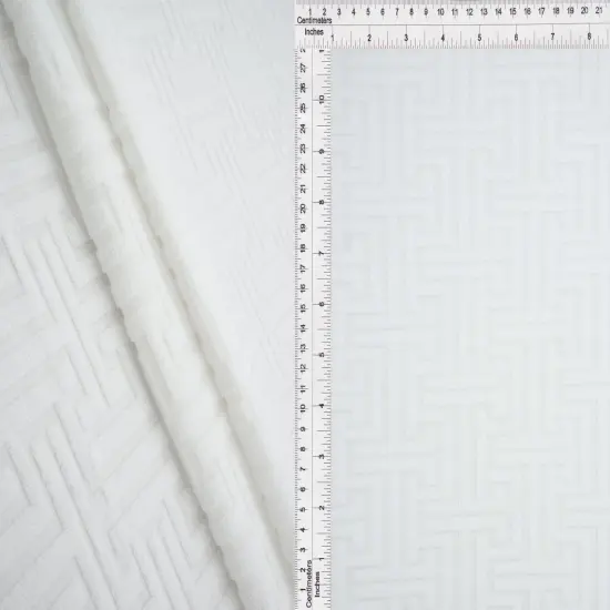 1 Yard Geo Towel Jacquard Knit Fabric 250 GSM, 58/59&Prime; Wide Polyester Spandex Blend IVORY {1}