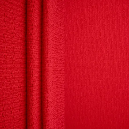 Bubble Jersey Crepe Fabric 95% Polyester 5% Spandex, Heavyweight Stretch 59" Wide RED {1}