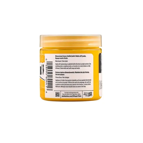 FolkArt Super Thick Acrylic Paint Medium Yellow 4 oz - 60441 {5}