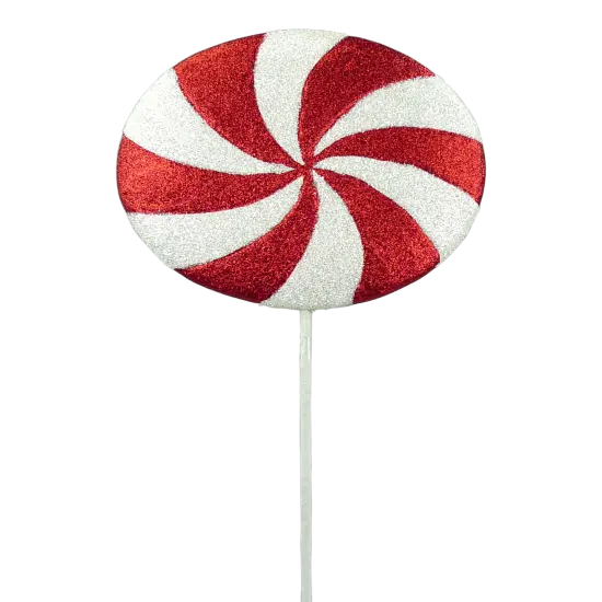 24"x8" Peppermint Lollipop Spray in Red and White by TCT Crafts - Festive Holiday Decor-84913RDWT {1}