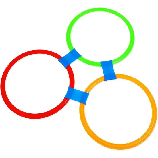 Hopscotch Game for Kids, 10 Rings, 4 Bean Bags, 15 Connectors (29 Pieces) Multicolor {6}