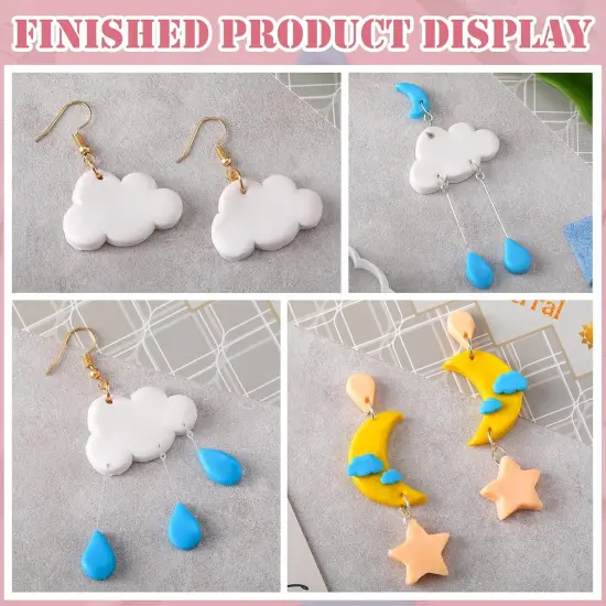 14 Pcs Polymer Clay Cutters Set, Cloud Moon Star Crescent Clay Earring {4}