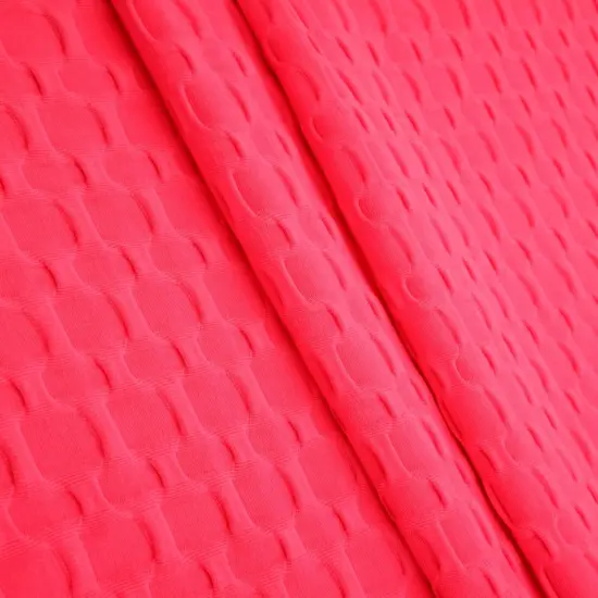 1 Yard Honeycomb Knit Jacquard Solid Fabric Stretch Polyester Spandex 58/60 Inches Wide Brown {3}