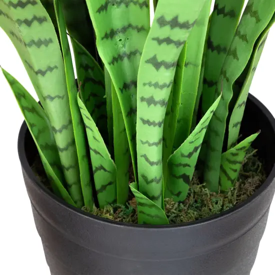 Northlight Real Touch™️ Artificial Two Tone Potted Snake Plant - 3' Green {7}