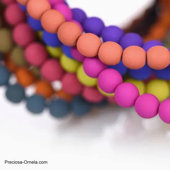 John Bead Czech Glass White Alabaster Velvet Round Bead 3 Strands {4}