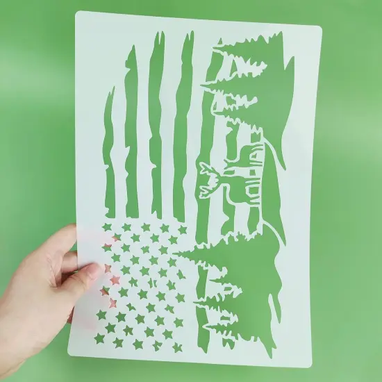 9 Pcs American Flag Stencils {3}