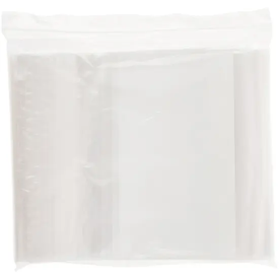 Plymor 8" x 8", 2 Mil with White-Block Zipper Reclosable Plastic Bags {4}