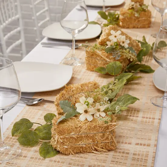 FloraCraft Decorative Natural Straw Bale 2/Pkg-2.5"X2.5"X5" {5}