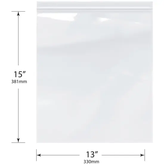 Plymor 13" x 15", 2 Mil Zipper Reclosable Plastic Bags {3}