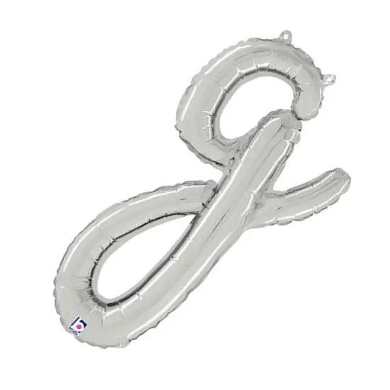 24 Inch Script Letter G Silver Air Fill Only Balloon {4}