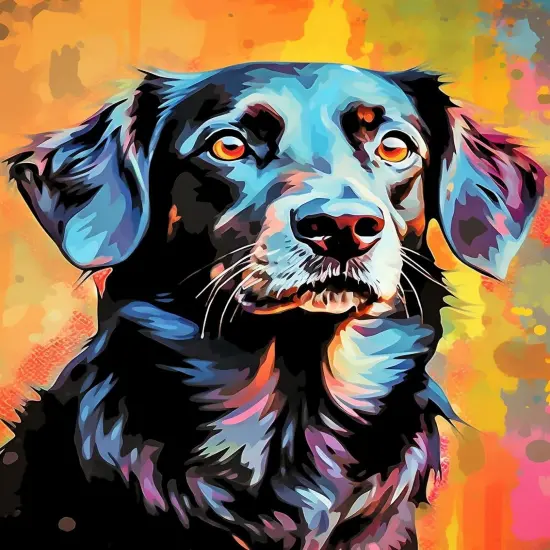 Black Labrador Paint by Numbers Kit for Adults, Dog Paint by Number Adult Canvas,Adults' Paint-by-Number Kits for Dog Lovers 16x20inch (Without Framed) {1}