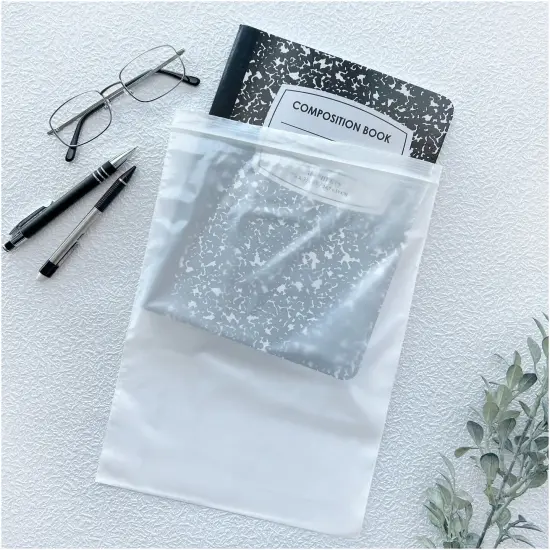 Plymor 9" x 12", White 2 Mil Zipper Reclosable Plastic Bags {4}