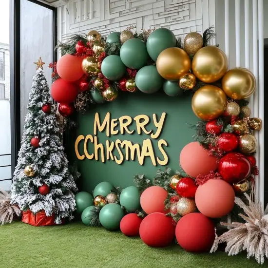 Red Balloons Double Stuffed Dark Red Different Sizes Balloon Garland Arch Kit {4}