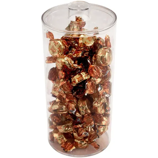 Pioneer Plastics 279C Clear Round Plastic Container with Lid, 4.0625" W x 8.125" H {3}