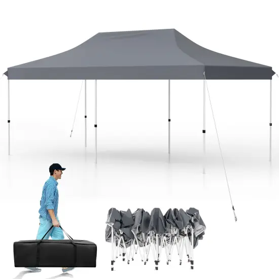 Oxford Pop-Up Canopy Tent with UV and Height Adjustments Grey {4}