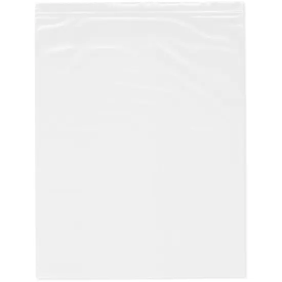 Plymor 12" x 15", White 2 Mil Zipper Reclosable Plastic Bags {1}