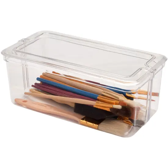 Pioneer Plastics 149C Clear Rectangular Plastic Container, 7.375" W x 3.6875" D x 3" H {3}