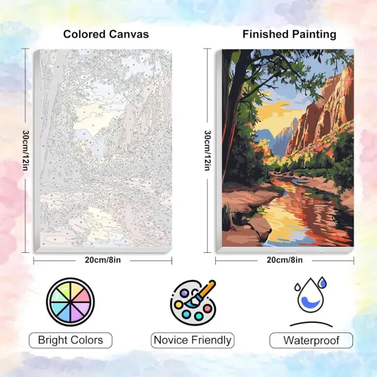 4 Pack Framed Paint by Numbers Kit,Home Wall Decor Gift 8x12 inch {3}