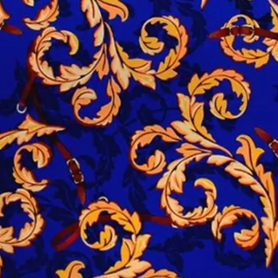 Vintage Gold Paisley Printed Spandex {2}